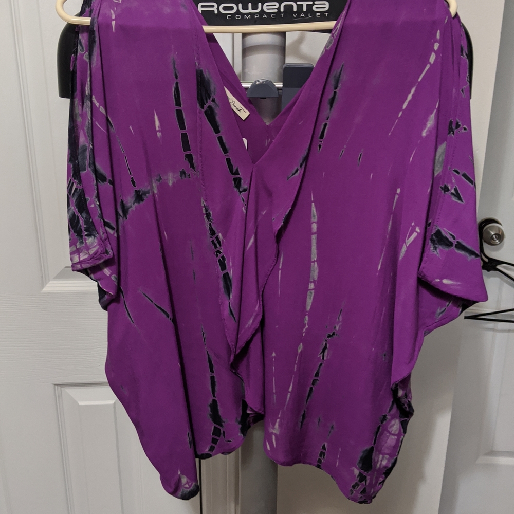 Vestique Purple and Black Women's Blouse